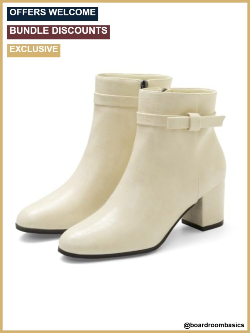 GotSoft Women's Side Bow Ankle Boots Chunky Heel Closed Toe Zipper Booties Faux